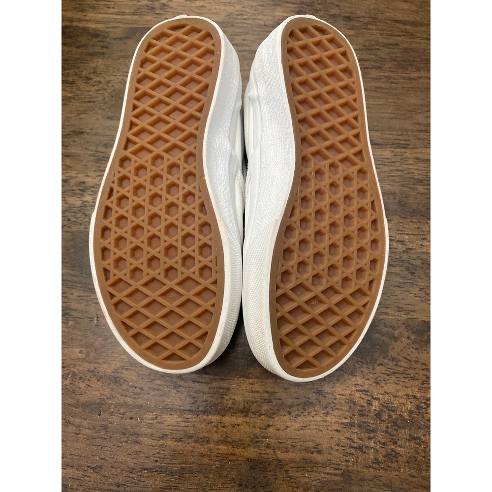 Vans girls Classic SlipOn White Canvas Embroidered Nature Ladybug Bee Shoes 12.5 - Picture 6 of 6
